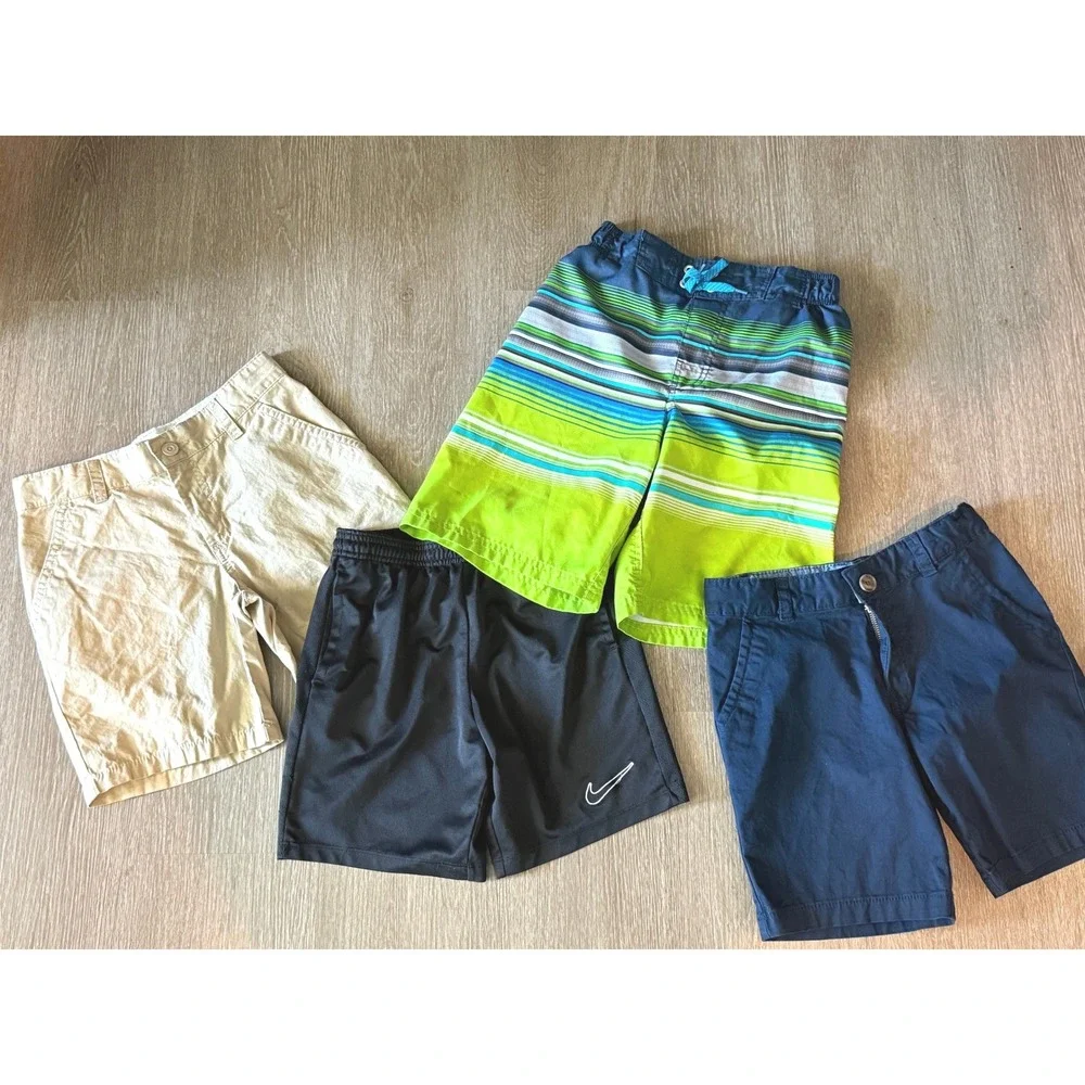 Boys Shorts Lot Nike Cat Jack ZeroXposur 8-12 Black Navy Khaki Swim Summer Play